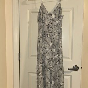 Sienna Sky Black and White Leaf Maxi Dress